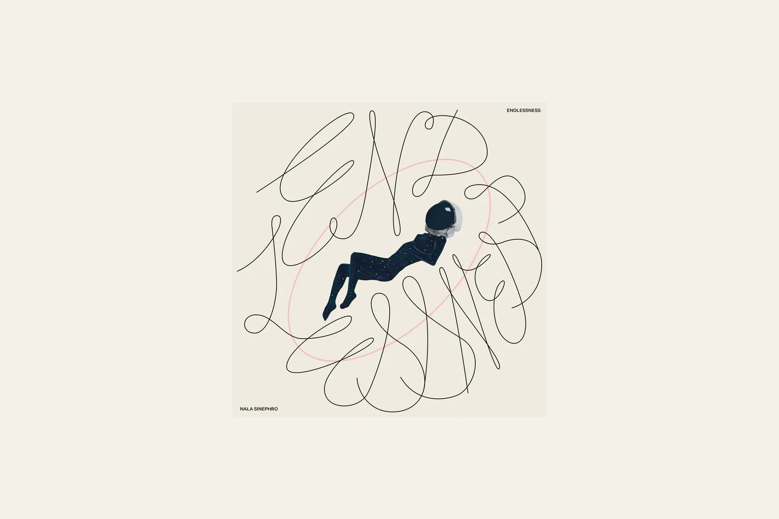 The cream, black, and red illustrated cover of Nala Sinephro’s Endlessness.